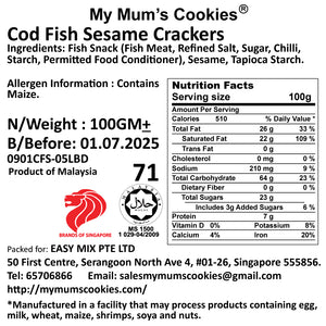 12.  COD FISH CRACKERS 鳕鱼芝麻香酥片405g+-