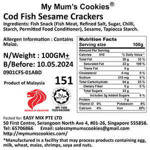 COD FISH CRACKER 鳕鱼芝麻香酥片405g+-