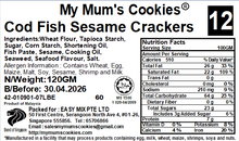 Load image into Gallery viewer, 12.  COD FISH CRACKERS 鳕鱼芝麻香酥片120g+-
