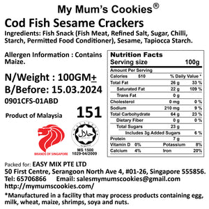 12.  COD FISH CRACKER 鳕鱼芝麻香酥片405g+-