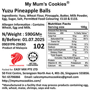 5. YUZU PINEAPPLE BALLS 柚子球 41pcs+- 550g+-