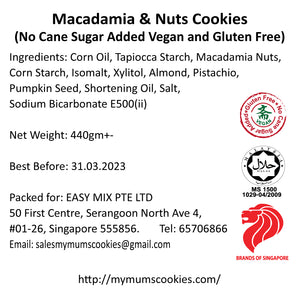 MACADAMIA AND NUTS COOKIES (NO CANE SUGAR ADDED, VEGAN, GLUTEN FREE)