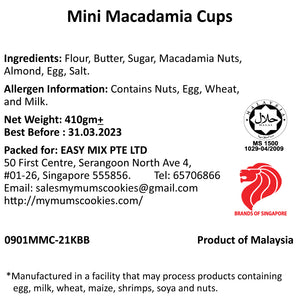 MINI MACADAMIA NUTS 澳洲坚果金杯121pcs+-410g+-